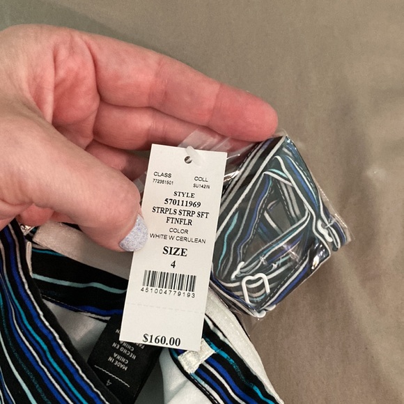 NEW! White House/Black Market Chevron Strapless Dress - Picture 6 of 7